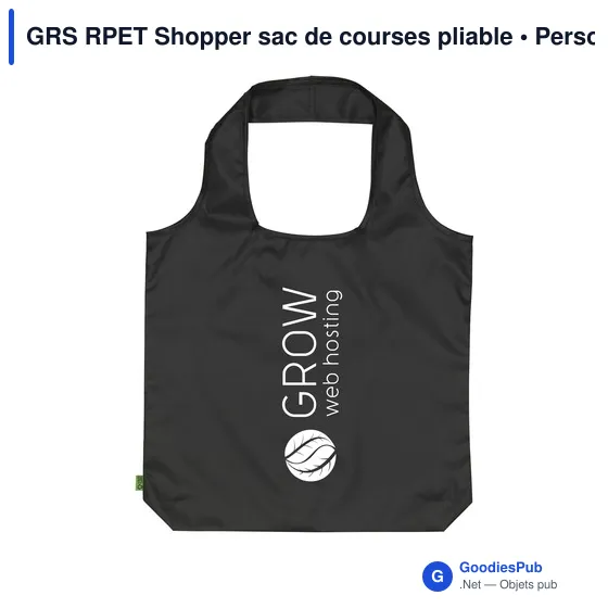Sac de courses pliable personnalisable avec logo - GRS RPET Shopper - Image 11