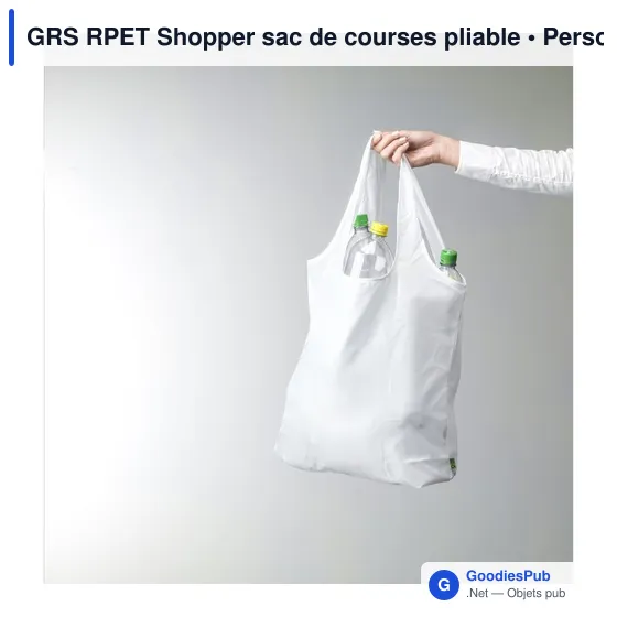 Sac de courses pliable personnalisable avec logo - GRS RPET Shopper - Image 3