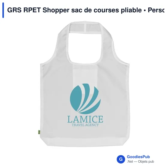 Sac de courses pliable personnalisable avec logo - GRS RPET Shopper - Image 5
