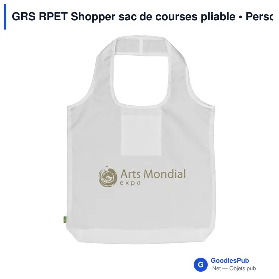 Sac de courses pliable personnalisable avec logo - GRS RPET Shopper - Image 6