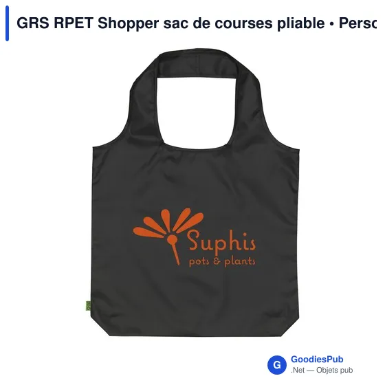 Sac de courses pliable personnalisable avec logo - GRS RPET Shopper - Image 7