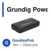 Batterie externe personnalisable Grundig Powerbank 20000 avec logo - Miniature 1