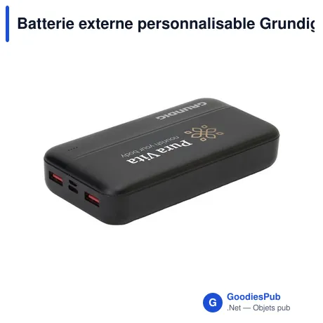 Batterie externe personnalisable Grundig Powerbank 20000 avec logo