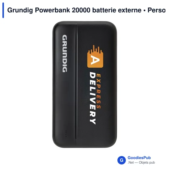 Batterie externe personnalisable Grundig Powerbank 20000 avec logo - Image 2