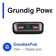 Batterie externe personnalisable Grundig Powerbank 20000 avec logo - Miniature 4