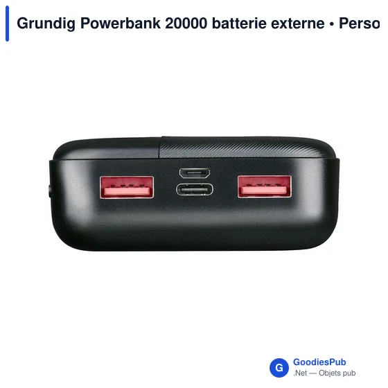 Batterie externe personnalisable Grundig Powerbank 20000 avec logo - Image 4