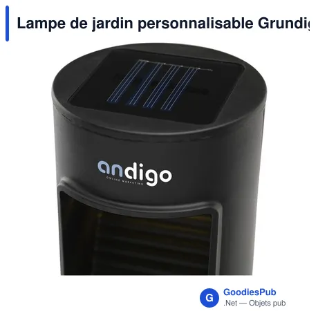 Lampe de jardin personnalisable Grundig Solar LED-Light avec logo