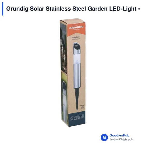 Lampe de jardin personnalisable avec logo - Grundig Solar Stainless Steel - Image 3
