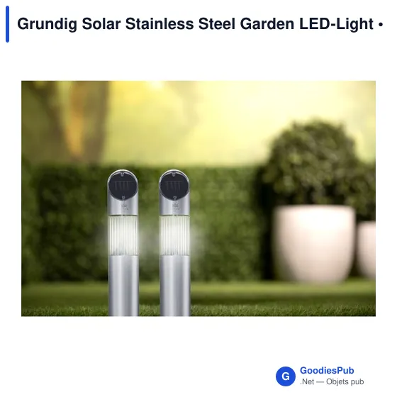 Lampe de jardin personnalisable avec logo - Grundig Solar Stainless Steel - Image 4