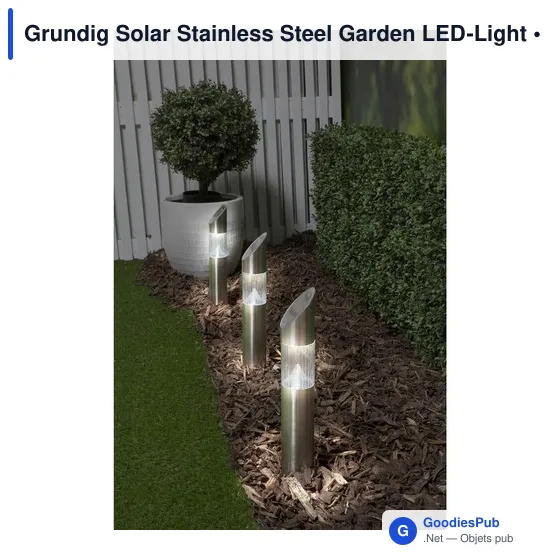 Lampe de jardin personnalisable avec logo - Grundig Solar Stainless Steel - Image 5