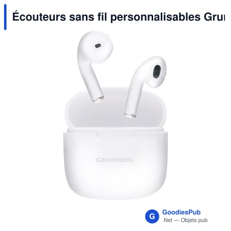 Écouteurs sans fil personnalisables Grundig TWS avec logo