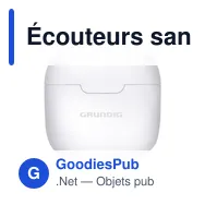 Écouteurs sans fil personnalisables Grundig TWS avec logo - Miniature 3