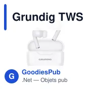 Écouteurs sans fil personnalisables Grundig avec logo - Miniature 1
