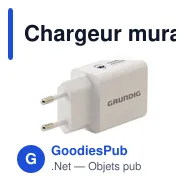 Chargeur mural personnalisable Grundig 230V avec logo - Miniature 1