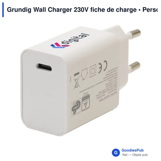 Chargeur mural personnalisable Grundig 230V avec logo - Image 3