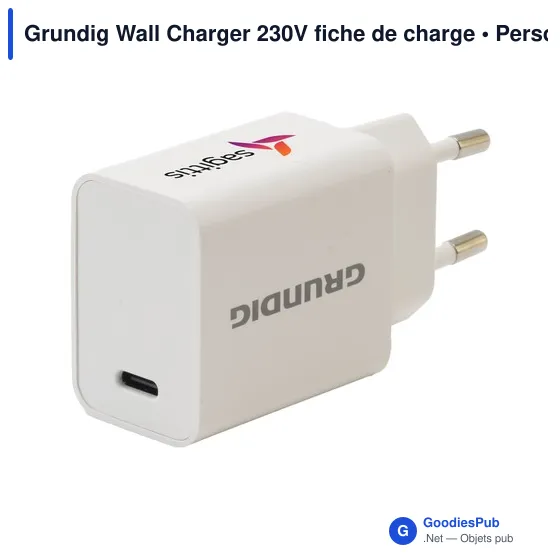 Chargeur mural personnalisable Grundig 230V avec logo - Image 4