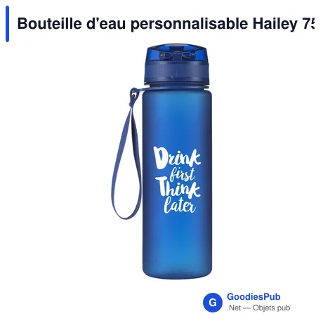 Bouteille d'eau personnalisable Hailey 750 ml avec logo