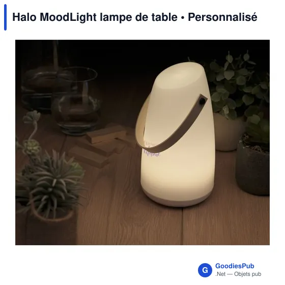 Lampe de table personnalisable Halo MoodLight avec logo - Image 7