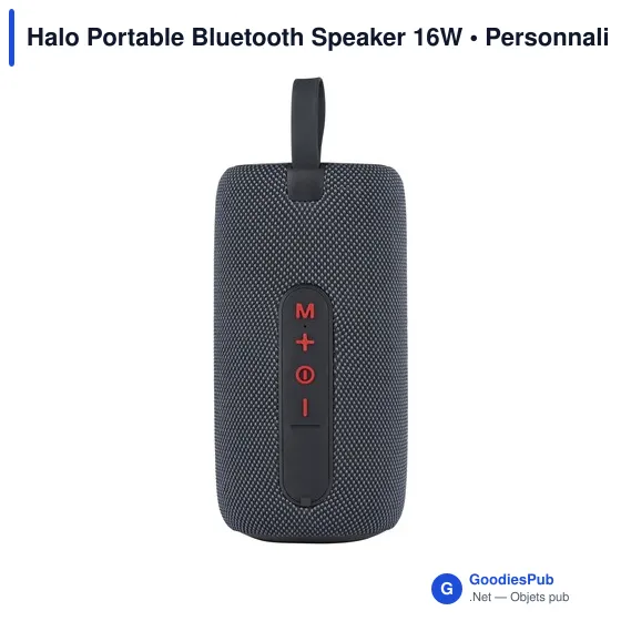 Enceinte Bluetooth personnalisable Halo 16W avec logo - Image 1