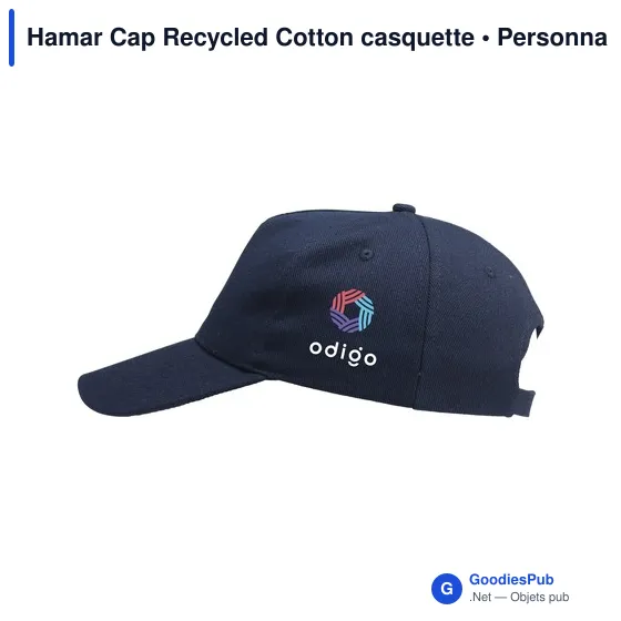 Casquette personnalisable Hamar Cap Recycled Cotton avec logo - Image 1