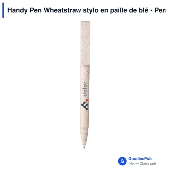Stylo à bille personnalisable Handy Pen Wheatstraw avec logo - Image 2