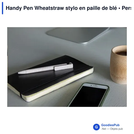 Stylo à bille personnalisable Handy Pen Wheatstraw avec logo - Image 7