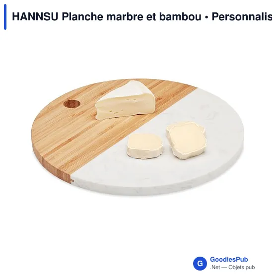 Planche à découper personnalisable en marbre et bambou avec logo - Image 2