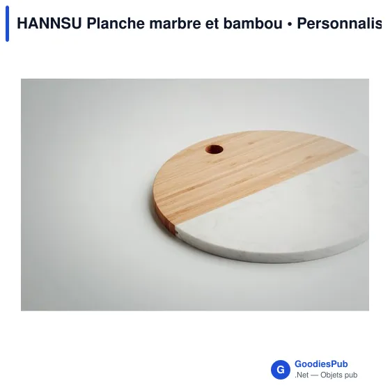 Planche à découper personnalisable en marbre et bambou avec logo - Image 5