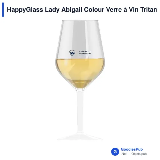Verre à Vin Personnalisable HappyGlass Lady Abigail Colour avec Logo - Image 2