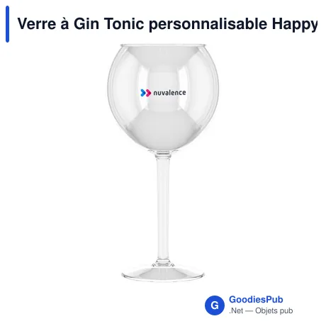 Verre à Gin Tonic personnalisable HappyGlass Miss Liza - 630 mlavec logo
