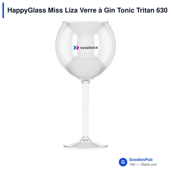 Verre à Gin Tonic personnalisable HappyGlass Miss Liza - 630 mlavec logo - Image 1