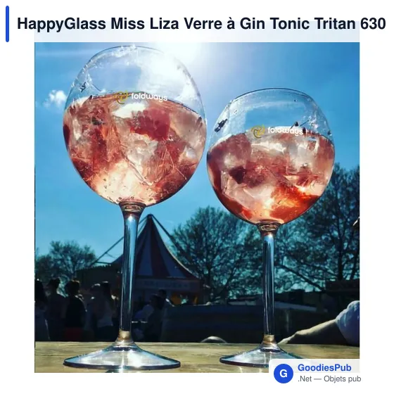 Verre à Gin Tonic personnalisable HappyGlass Miss Liza - 630 mlavec logo - Image 2