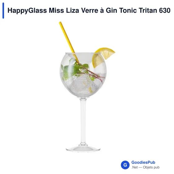 Verre à Gin Tonic personnalisable HappyGlass Miss Liza - 630 mlavec logo - Image 5