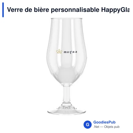 Verre de bière personnalisable HappyGlass Mister Gustav avec logo