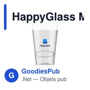 Verre à bière personnalisable HappyGlass Mister Vincent avec logo - Miniature 1