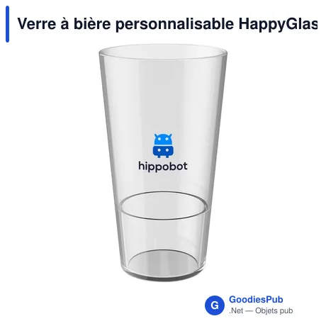 Verre à bière personnalisable HappyGlass Mister Vincent avec logo