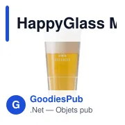 Verre à bière personnalisable HappyGlass Mister Vincent avec logo - Miniature 2