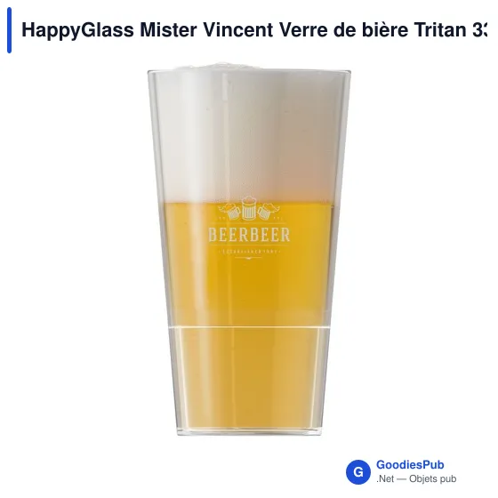 Verre à bière personnalisable HappyGlass Mister Vincent avec logo - Image 2