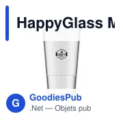 Verre à bière personnalisable HappyGlass Mister Vincent avec logo - Miniature 3
