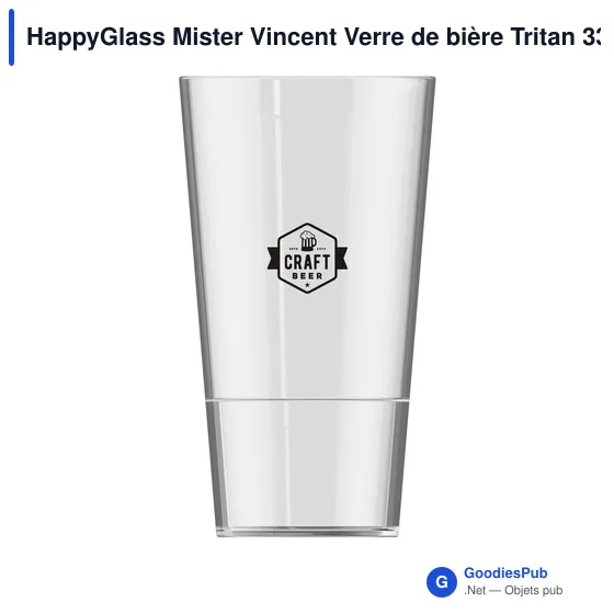 Verre à bière personnalisable HappyGlass Mister Vincent avec logo - Image 3