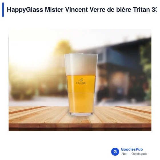 Verre à bière personnalisable HappyGlass Mister Vincent avec logo - Image 4