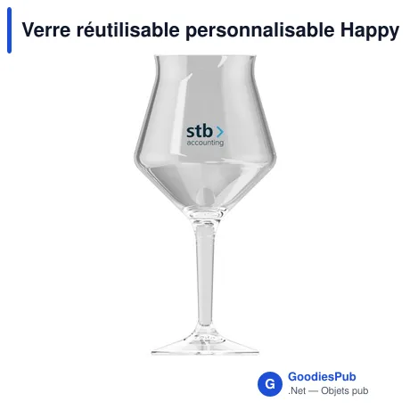 Verre réutilisable personnalisable HappyGlass The Baron Bierglas 400 mlavec logo
