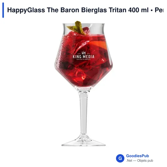 Verre réutilisable personnalisable HappyGlass The Baron Bierglas 400 mlavec logo - Image 3