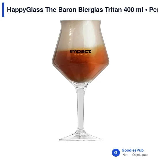 Verre réutilisable personnalisable HappyGlass The Baron Bierglas 400 mlavec logo - Image 4