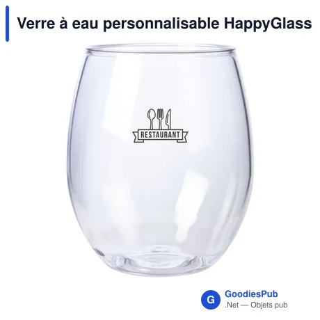 Verre à eau personnalisable HappyGlass Tik Tucker avec logo