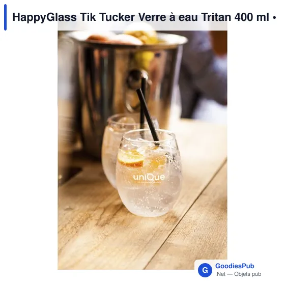 Verre à eau personnalisable HappyGlass Tik Tucker avec logo - Image 2
