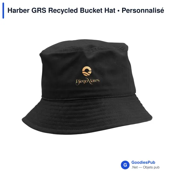 Chapeau bob personnalisable en PET recyclé avec logo - Harber GRS - Image 2