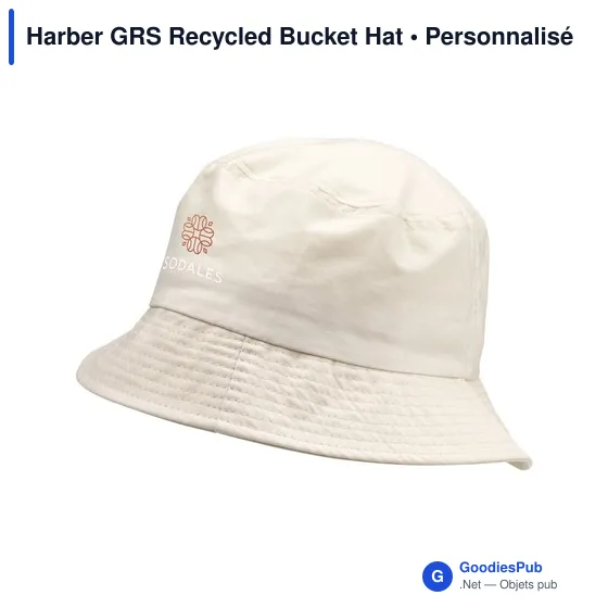 Chapeau bob personnalisable en PET recyclé avec logo - Harber GRS - Image 3
