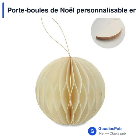 Porte-boules de Noël personnalisable en papier recyclé - HARMOBAUBLEavec logo