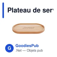 Plateau de service personnalisable en bois avec logo - Harmony Serving Tray Ovale - Miniature 1